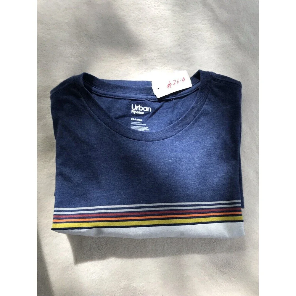 Urban Pipeline Mens Small Blue Stripes Short Sleeve T Shirt NWT